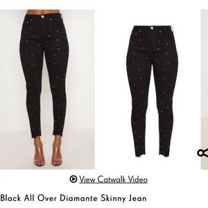 Black All Over Diamante Skinny Jean